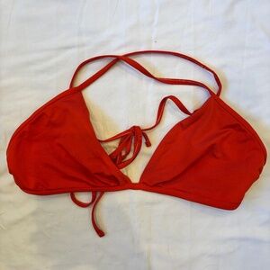 Patagonia Women’s L Orange Bikini Swim Top – Triangle String Tie Bathing Suit